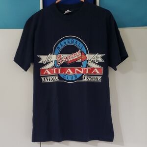 Atlanta Braves Navy Blue T-Shirt Large